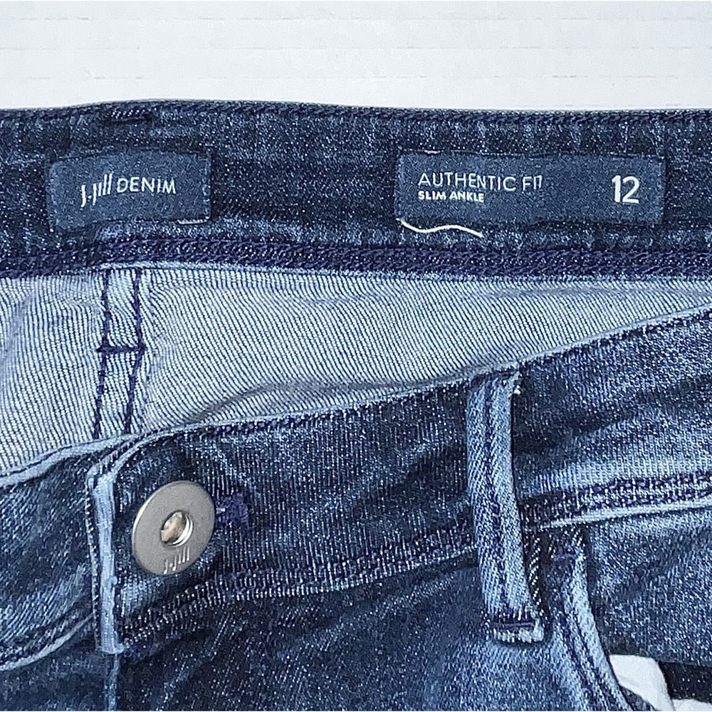 J. Jill Jeans Size‎ 12 Blue Slim Ankle Authentic Fit Stretch Preppy Cottagecore - Picture 4 of 6